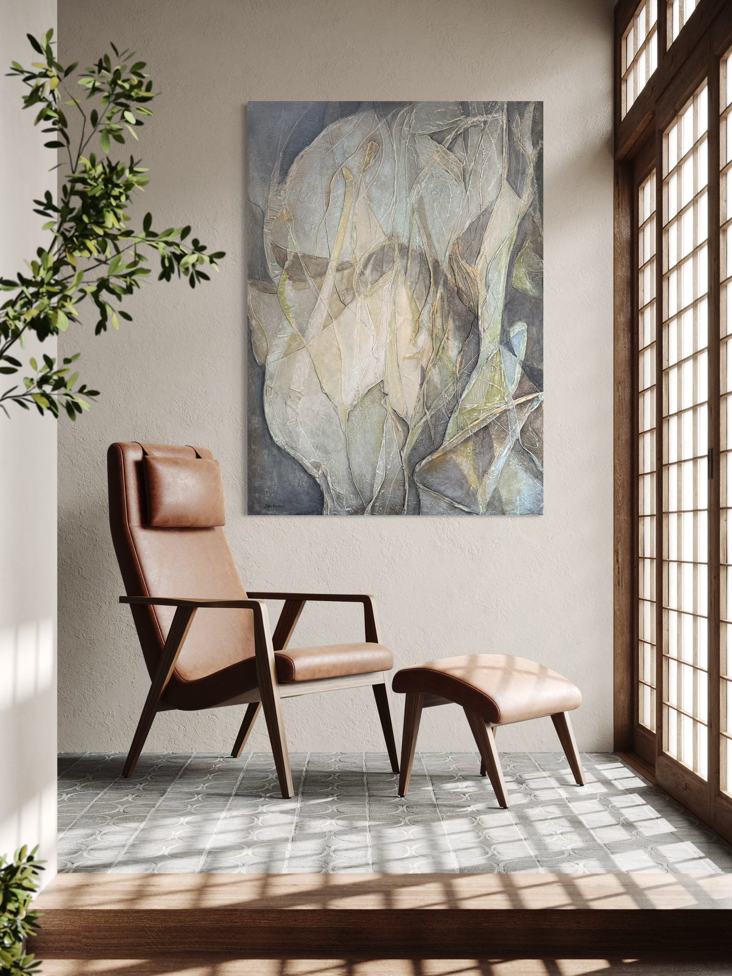 By the River Side, 100(w)x140(h)cm