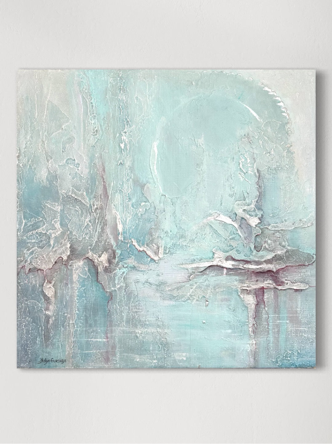 Türkis Morgen 1, 60(B)x60(H)cm