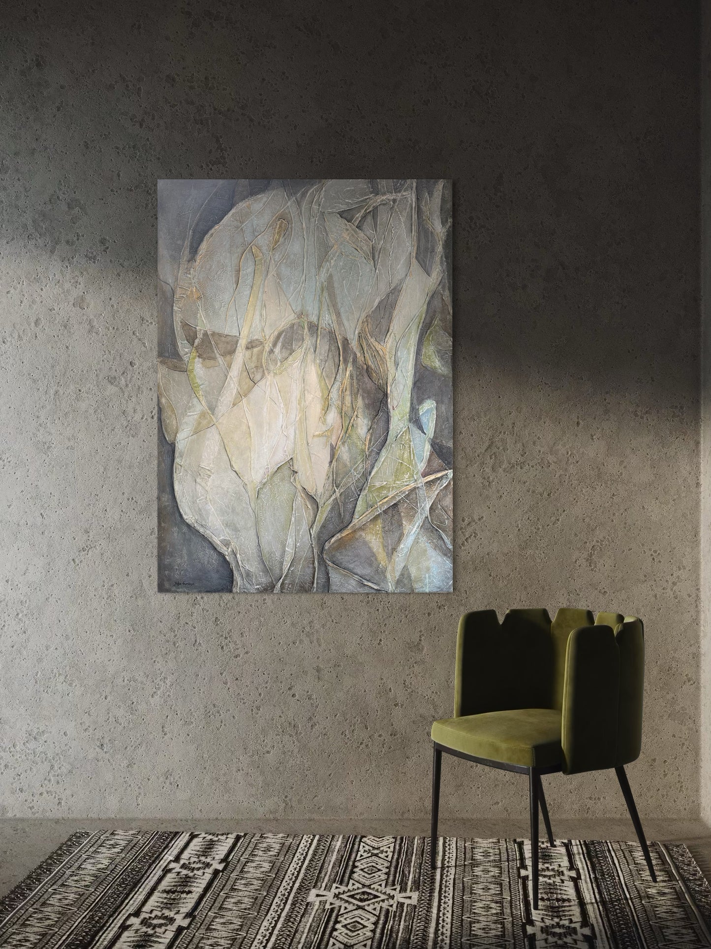 By the River Side, 100(w)x140(h)cm