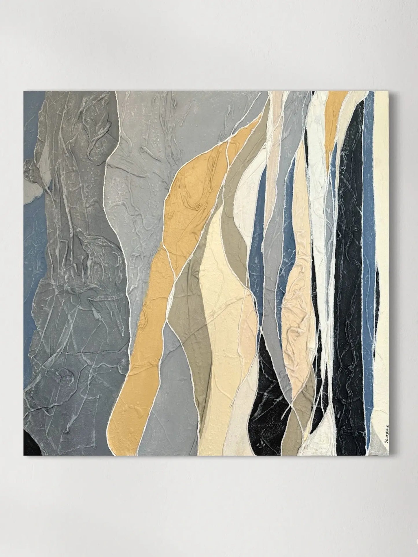 Fluss von oben, 80(b)x80(h)cm