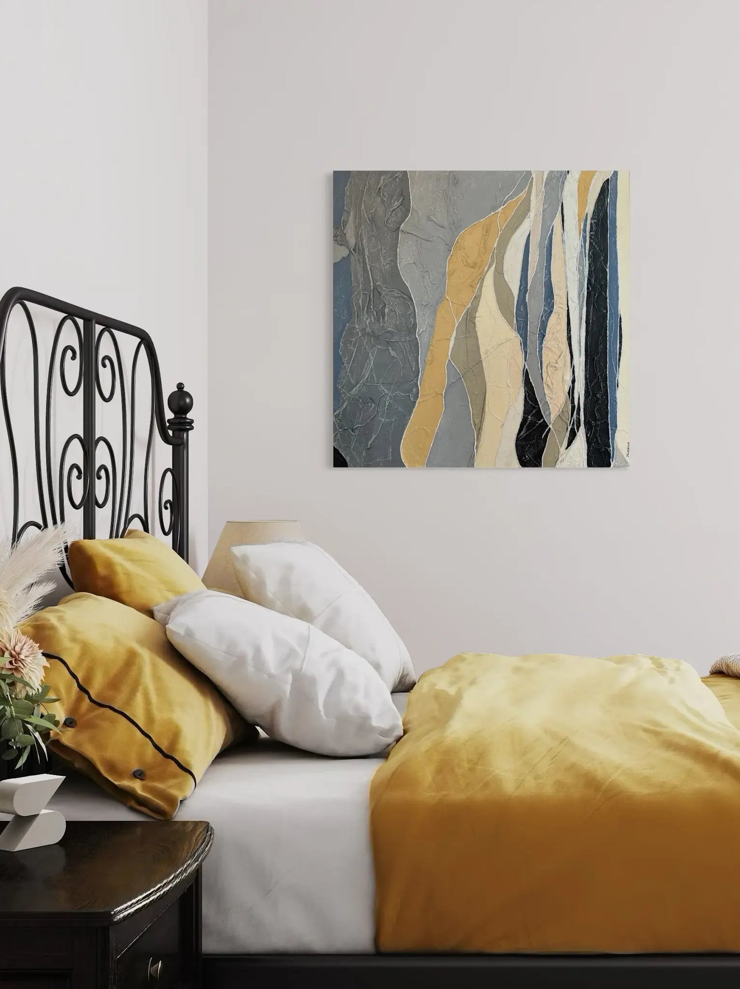 Fluss von oben, 80(b)x80(h)cm