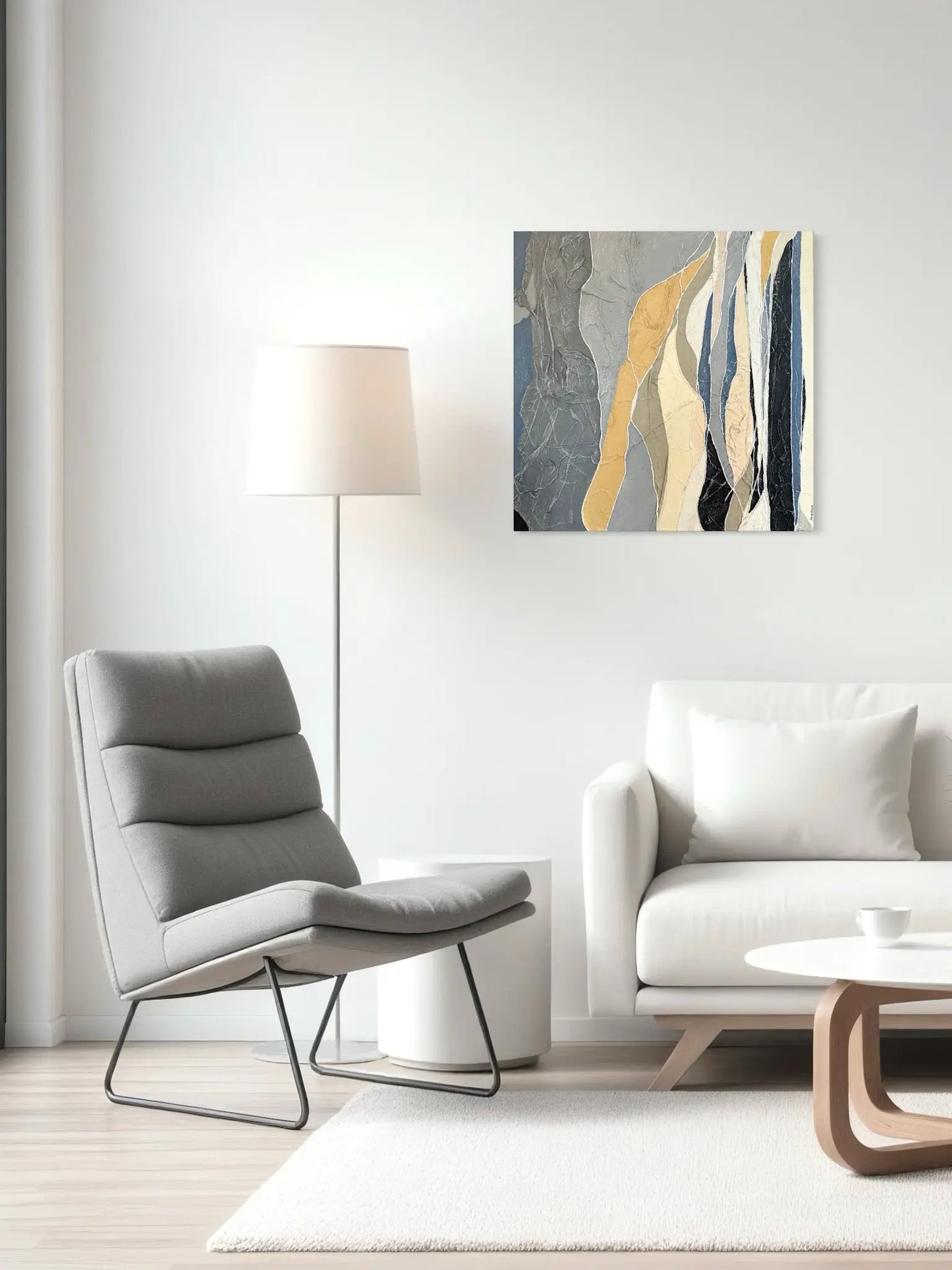 Fluss von oben, 80(b)x80(h)cm