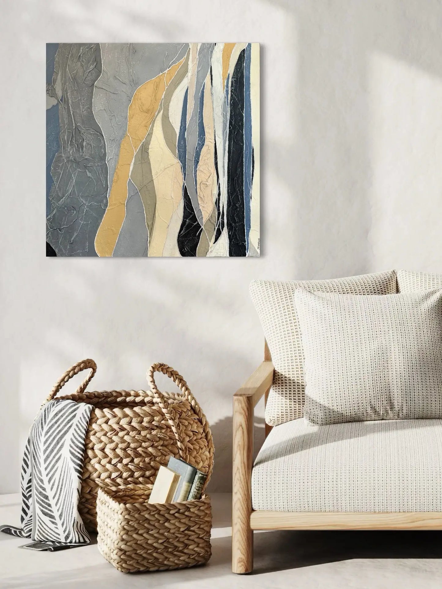 Fluss von oben, 80(b)x80(h)cm