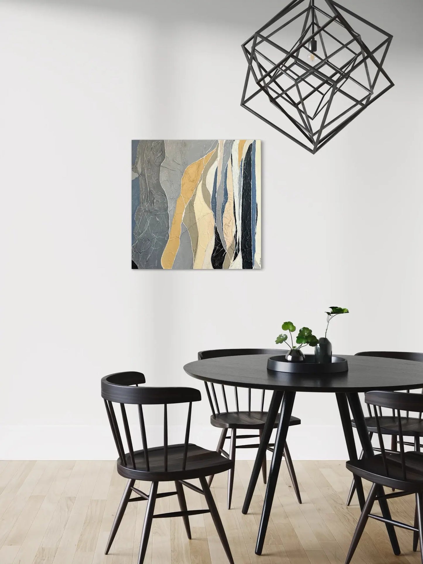 Fluss von oben, 80(b)x80(h)cm