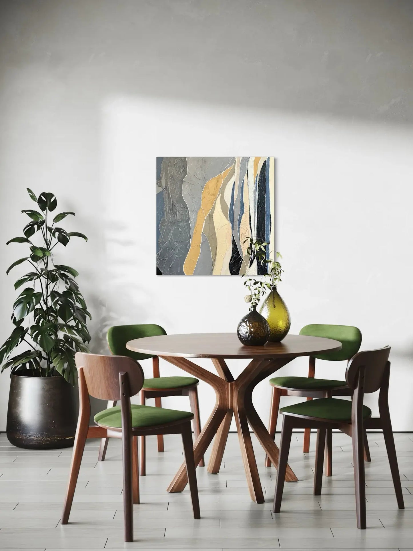 Fluss von oben, 80(b)x80(h)cm