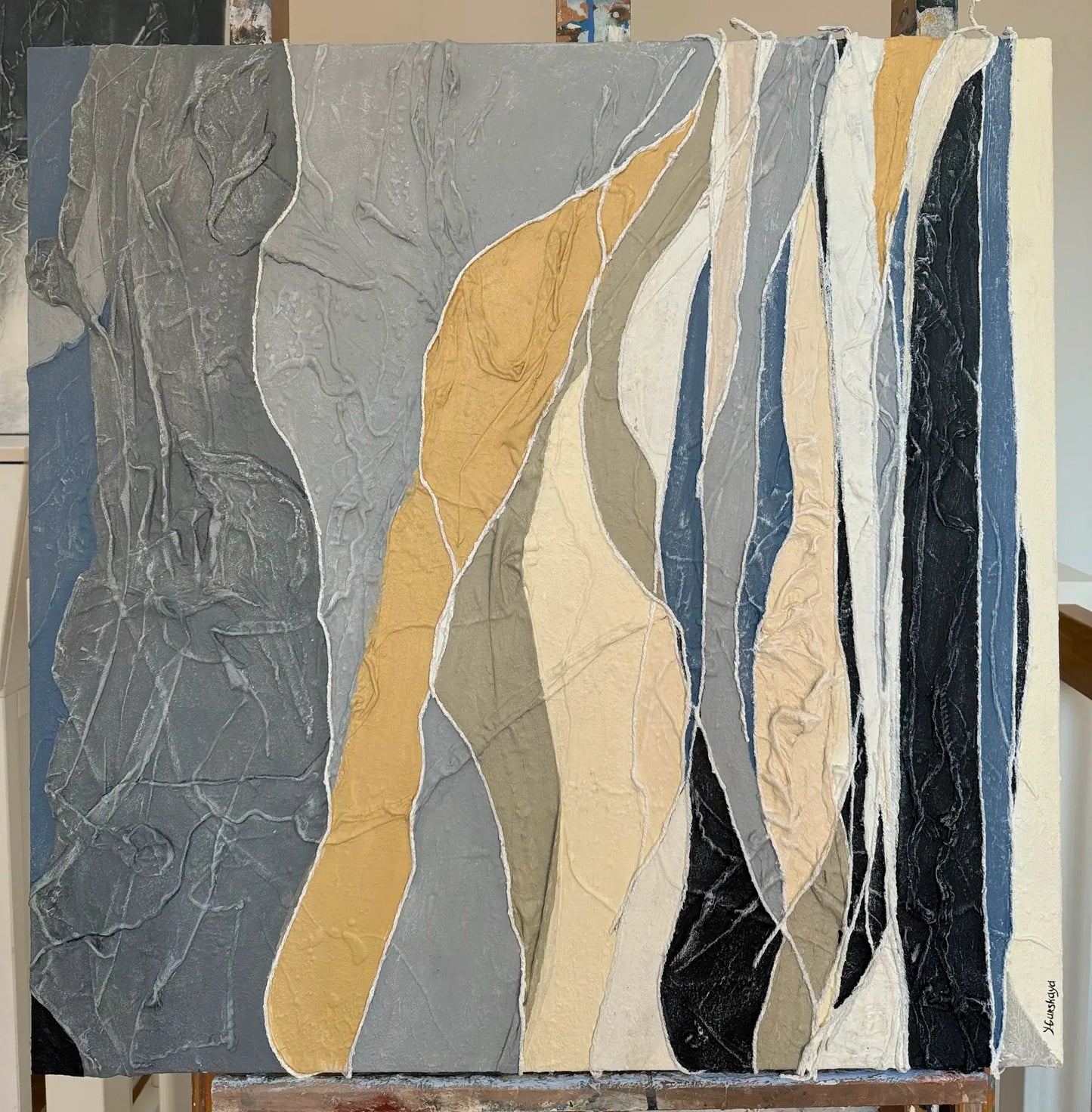 Fluss von oben, 80(b)x80(h)cm