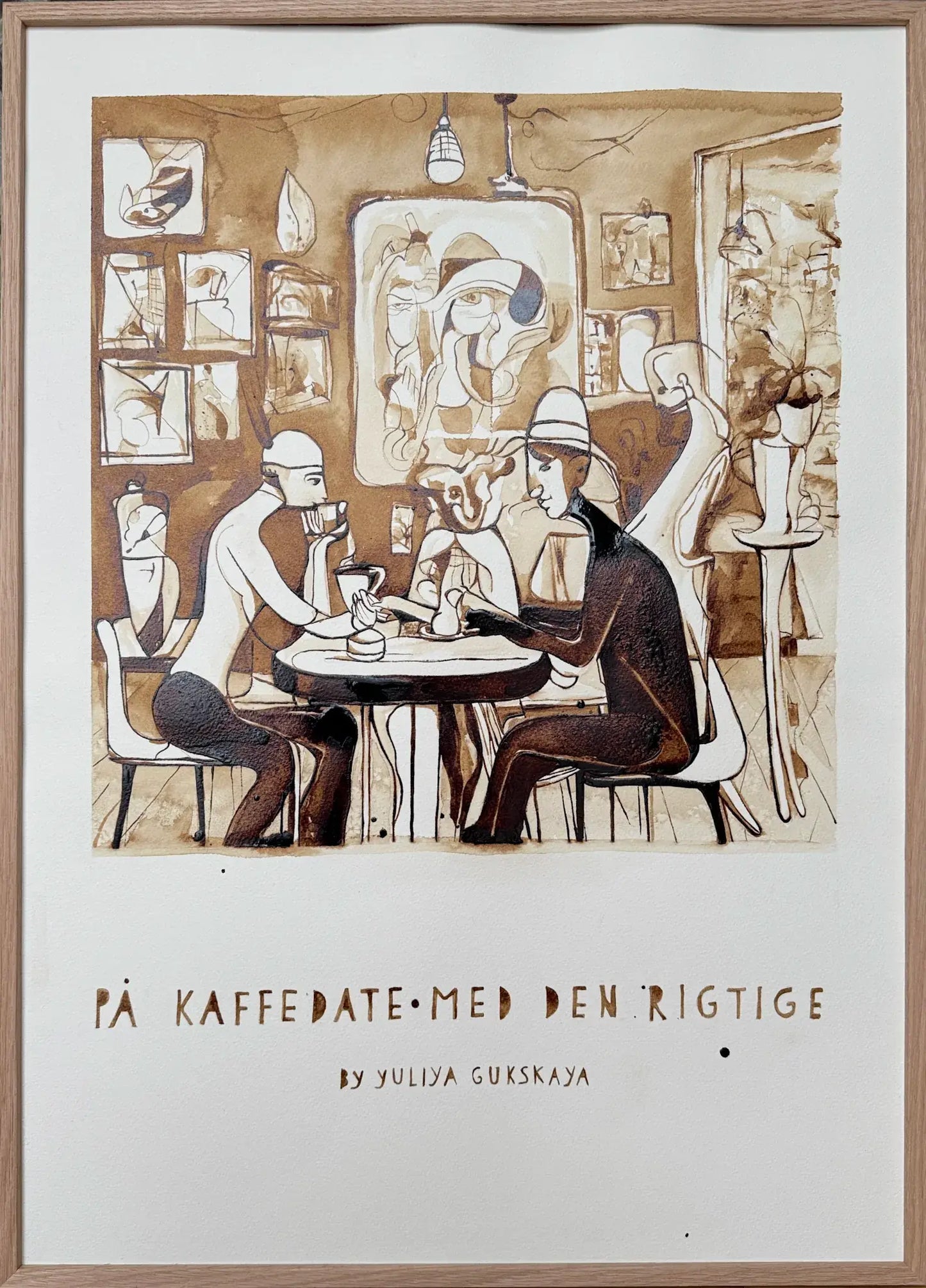 På kaffedate med den rigtige, 50(b)x70(h)cm