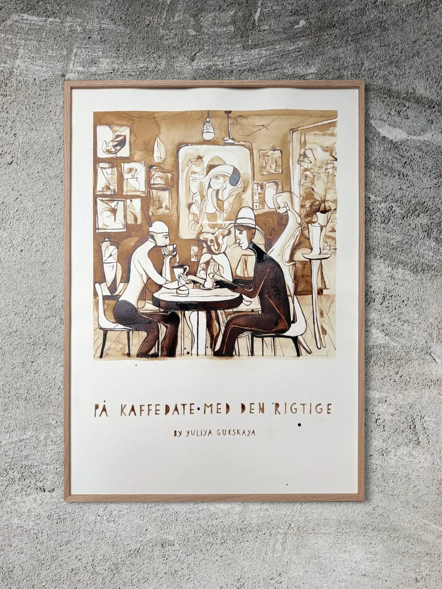 På kaffedate med den rigtige, 50(b)x70(h)cm