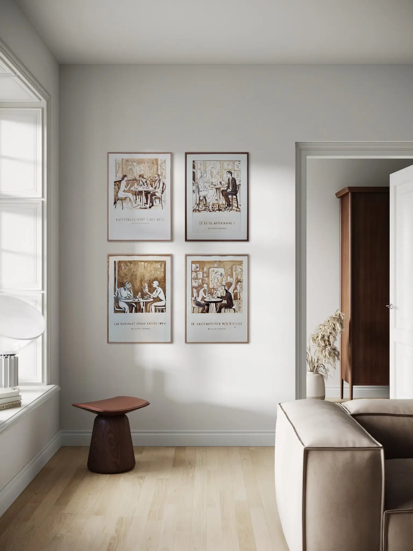 Kaffepause midt i det hele, 50(b)x70(h)cm