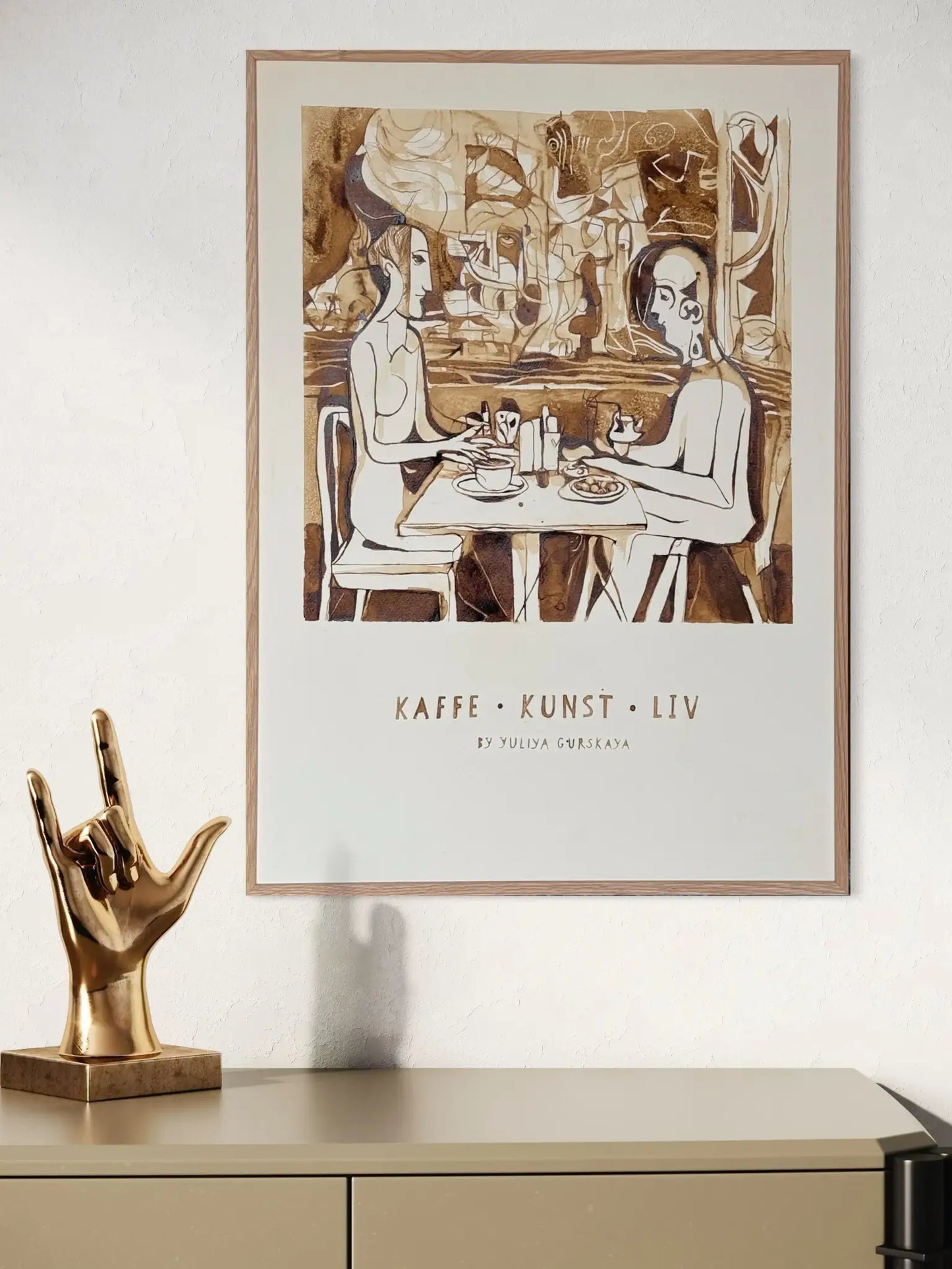 Kaffe Kunst Liv,  50(b)x70(h)cm