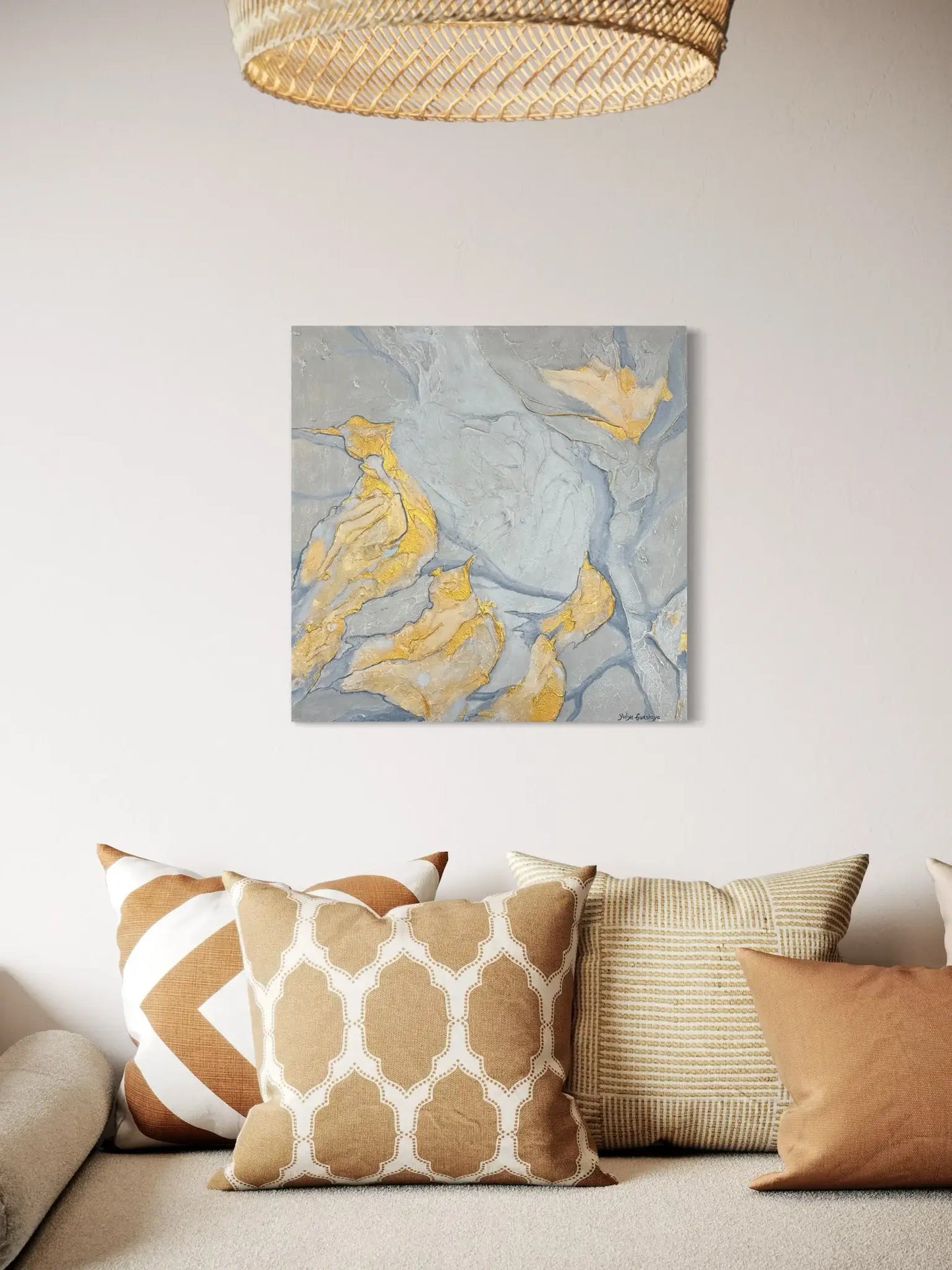 Goldene Vögel, 60(B)x60(H)cm