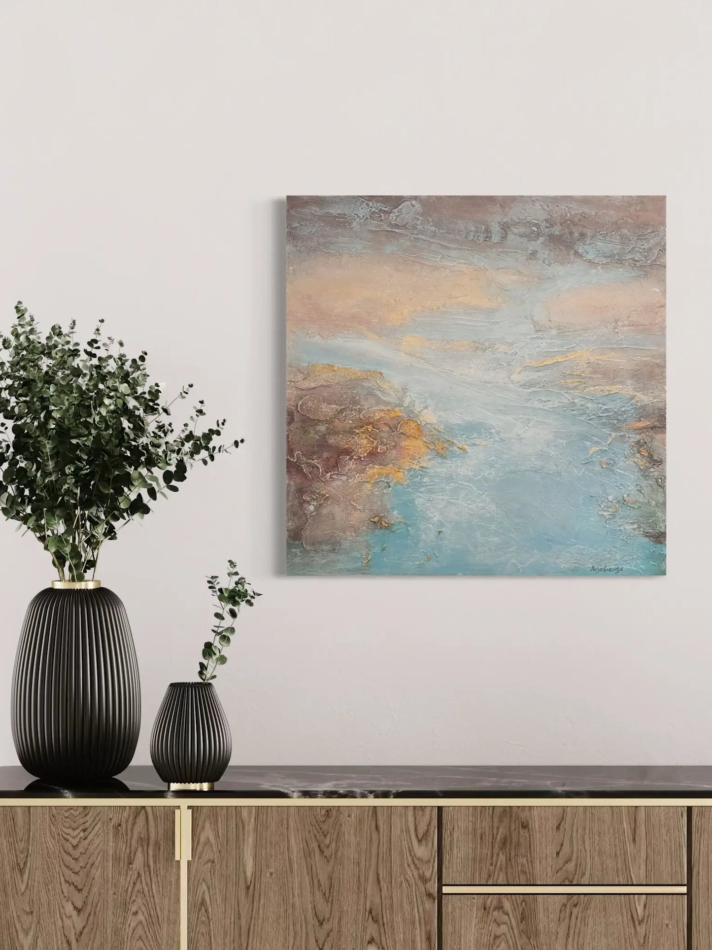 Türkis Morgen 2, 60(B)x60(H)cm