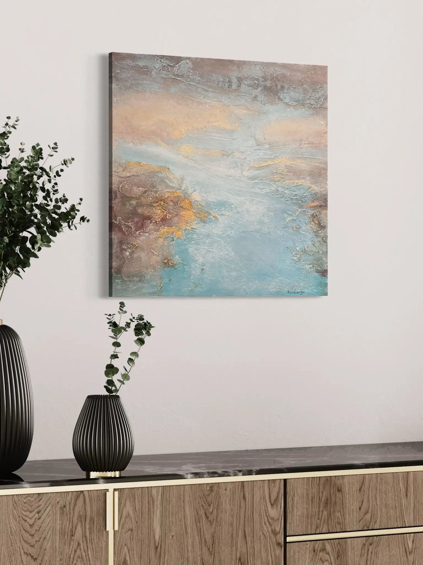 Türkis Morgen 2, 60(B)x60(H)cm