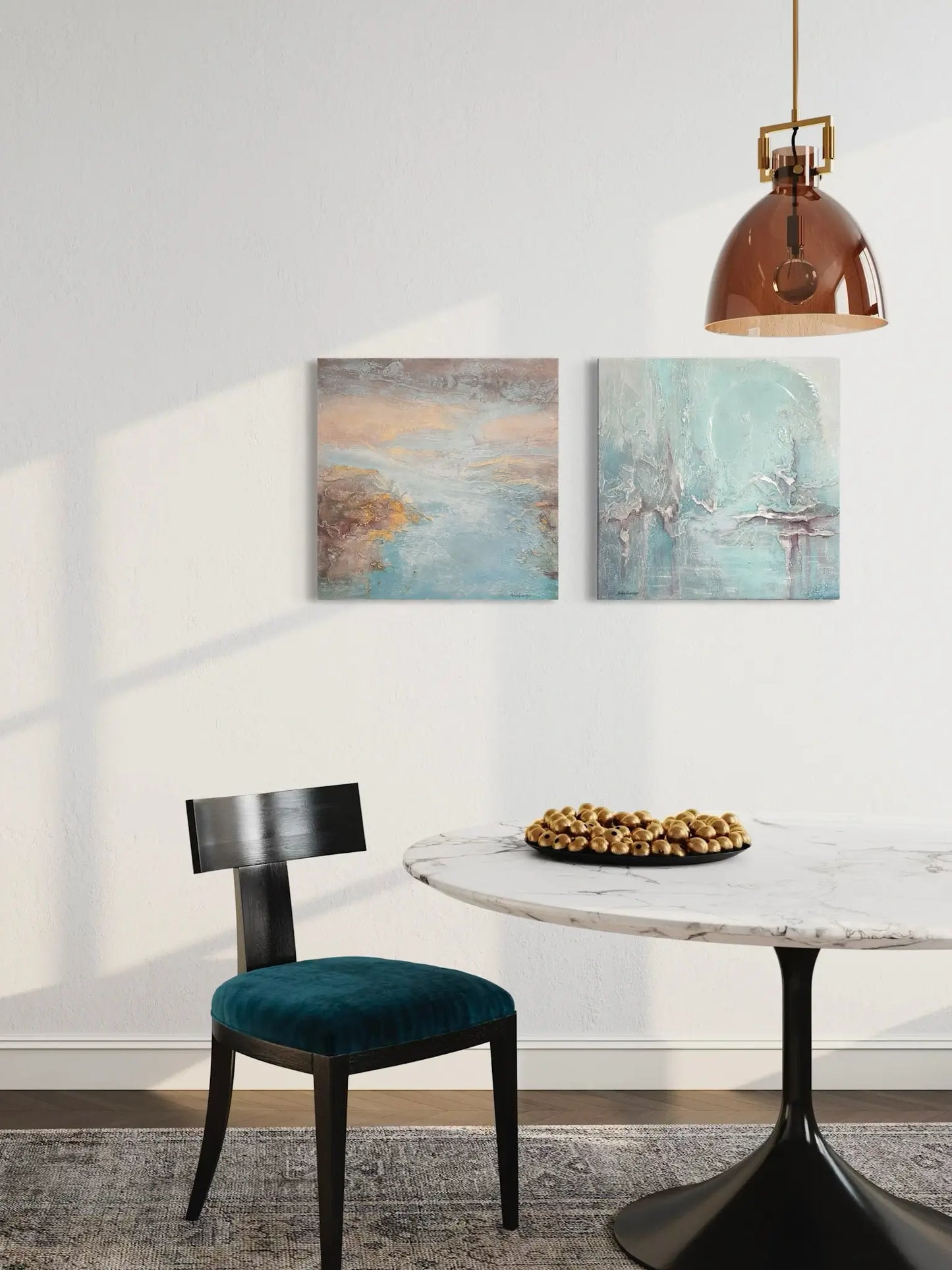 Türkis Morgen 2, 60(B)x60(H)cm