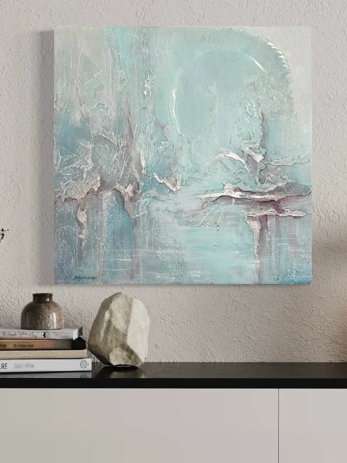 Türkis Morgen 1, 60(B)x60(H)cm