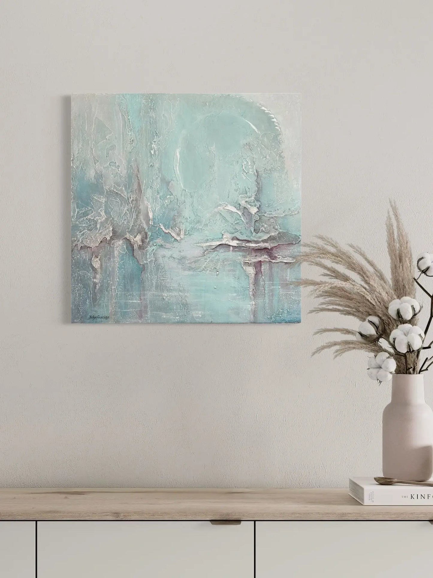 Türkis Morgen 1, 60(B)x60(H)cm