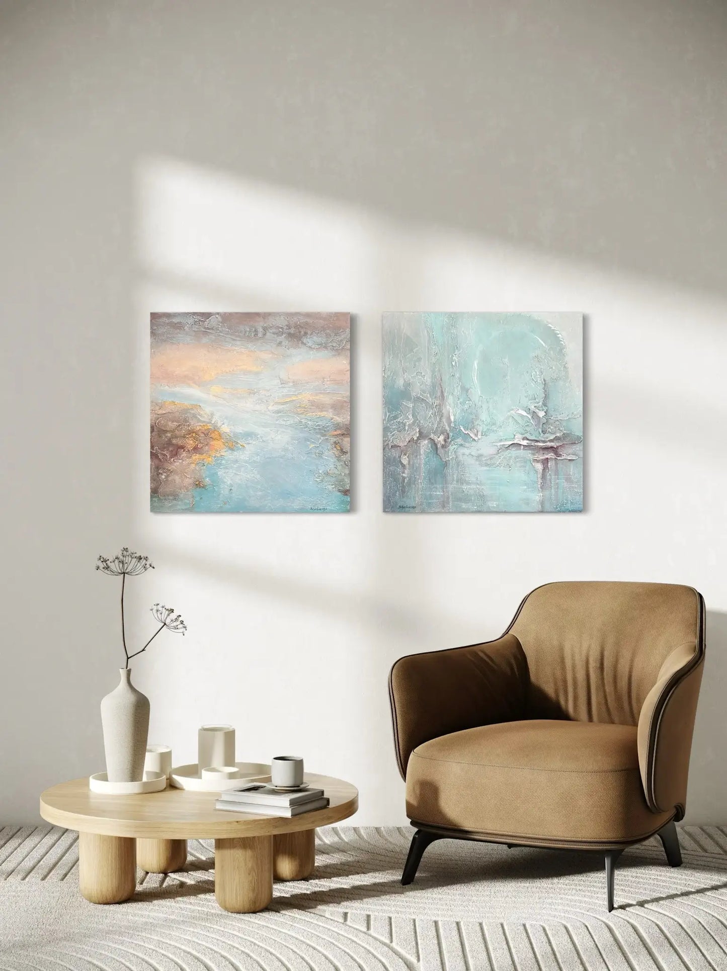 Türkis Morgen 1, 60(B)x60(H)cm