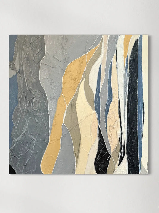 Fluss von oben, 80(b)x80(h)cm